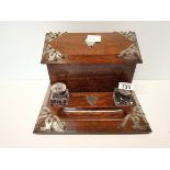 Antique oak letter rack