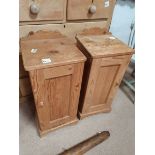 2 x pine bedside cabinets