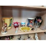 Misc. items incl. Royal Albert, Hummel, Victorian glass, Royal Stanley vase