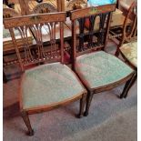 Pair of fruitwood and painted dining chairs plus nursing chair
