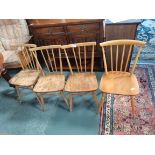 Setof 4 + 1 Ercol dining chairs