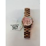 Michael Kors gold plated with pink face ( working )