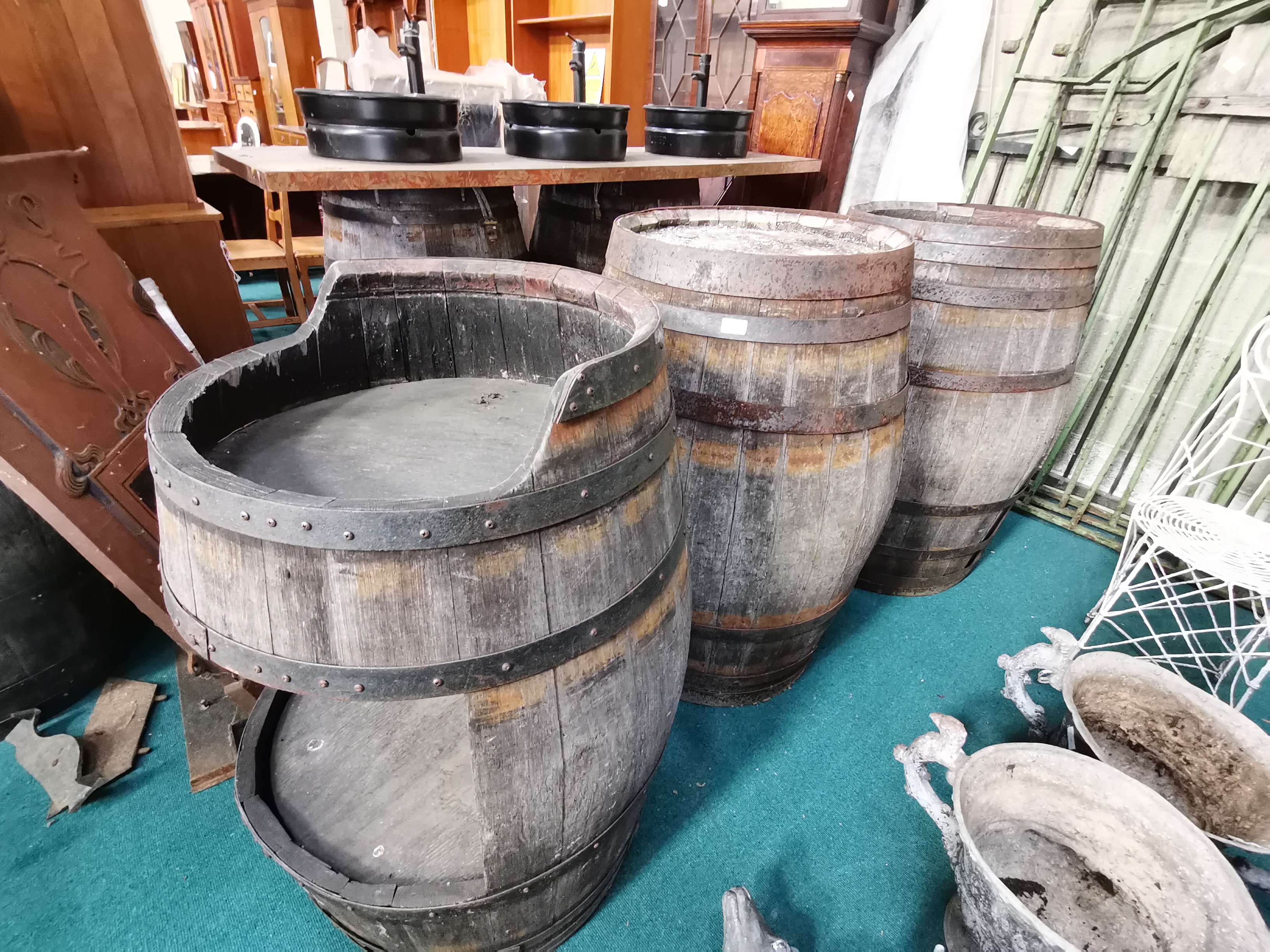 3 x oak barrells