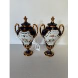Pair of Royal Crown Derby Urns 22cm height