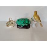 Minton early beetle pot no 1610 60cm x 50cm in good condition, Minton basket plus Continental bird