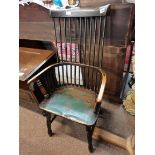 Early oak comb back chair