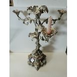 65cm height Continental silvered epergne with family crest