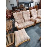 Ercol 2 seater settee , stool and chair