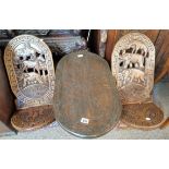 African carved chairs and oval table