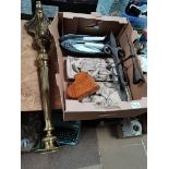Misc. items incl Ornate gold coloured candlestick, stone wall hangings, gold coloured wall plinths
