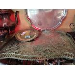 Egyptian Silver plate and silvered tray