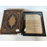 Bible "Browns" plus auction poster 1808 framed