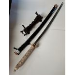 Repro. Samurai sword with bone style handle