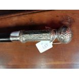 Silvered topped walking stick