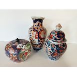 Set of 3 Imari vases