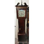 8 day Mahogany and inlaid grandfather clock maker Philip Allen Macklesfield
