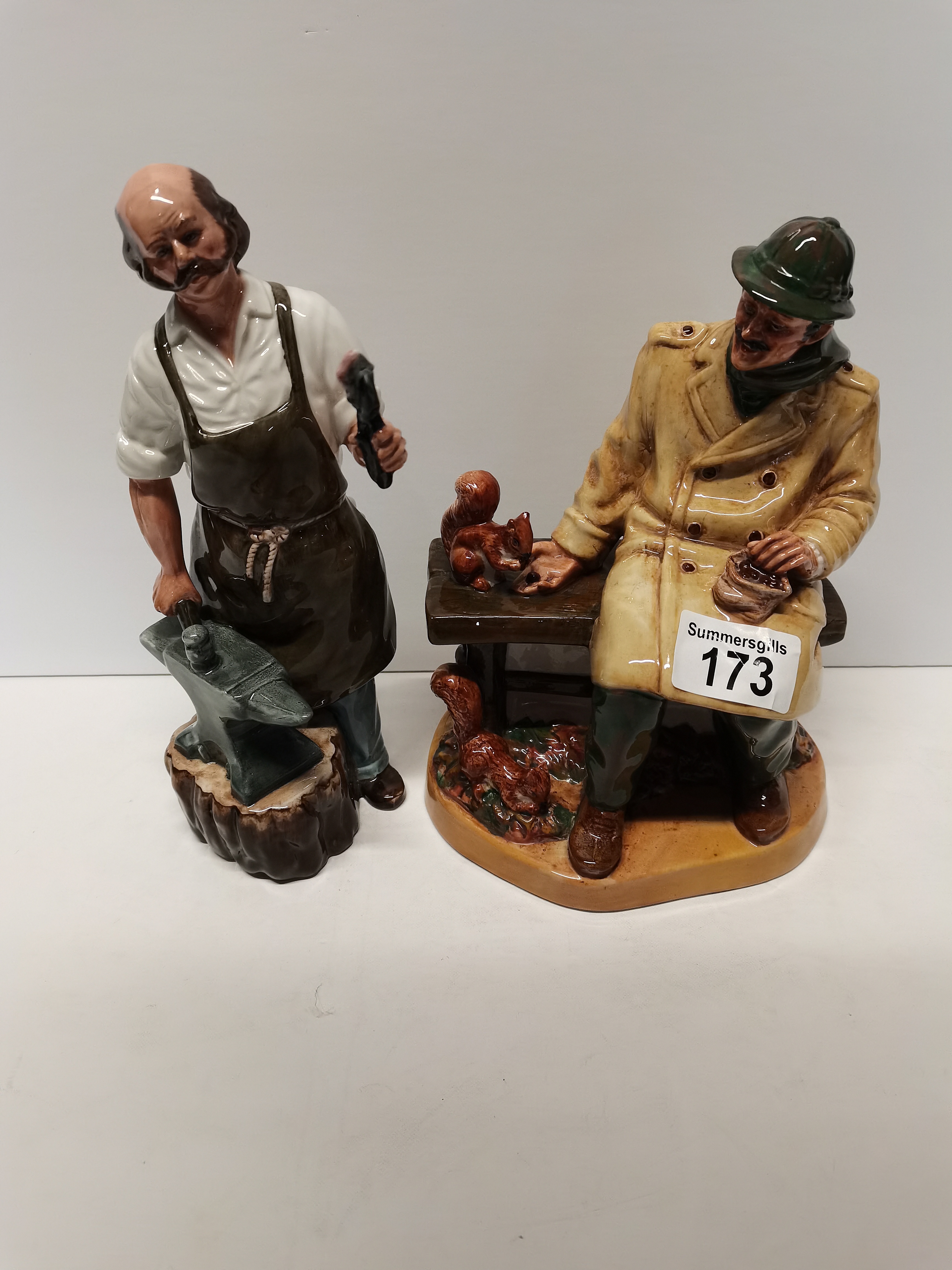 2 Royal Doulton Figures HN2782 "The Blacksmith" and HN2485 "Lunchtime"