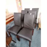 Set of 6 leather style dining chairs