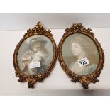Pair of gold gilt framed pictures