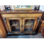 Antique walnut and marquetry side cabinet