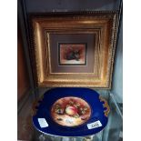 Worcester style plate signed M Holdsworth and picture by Marie Graves