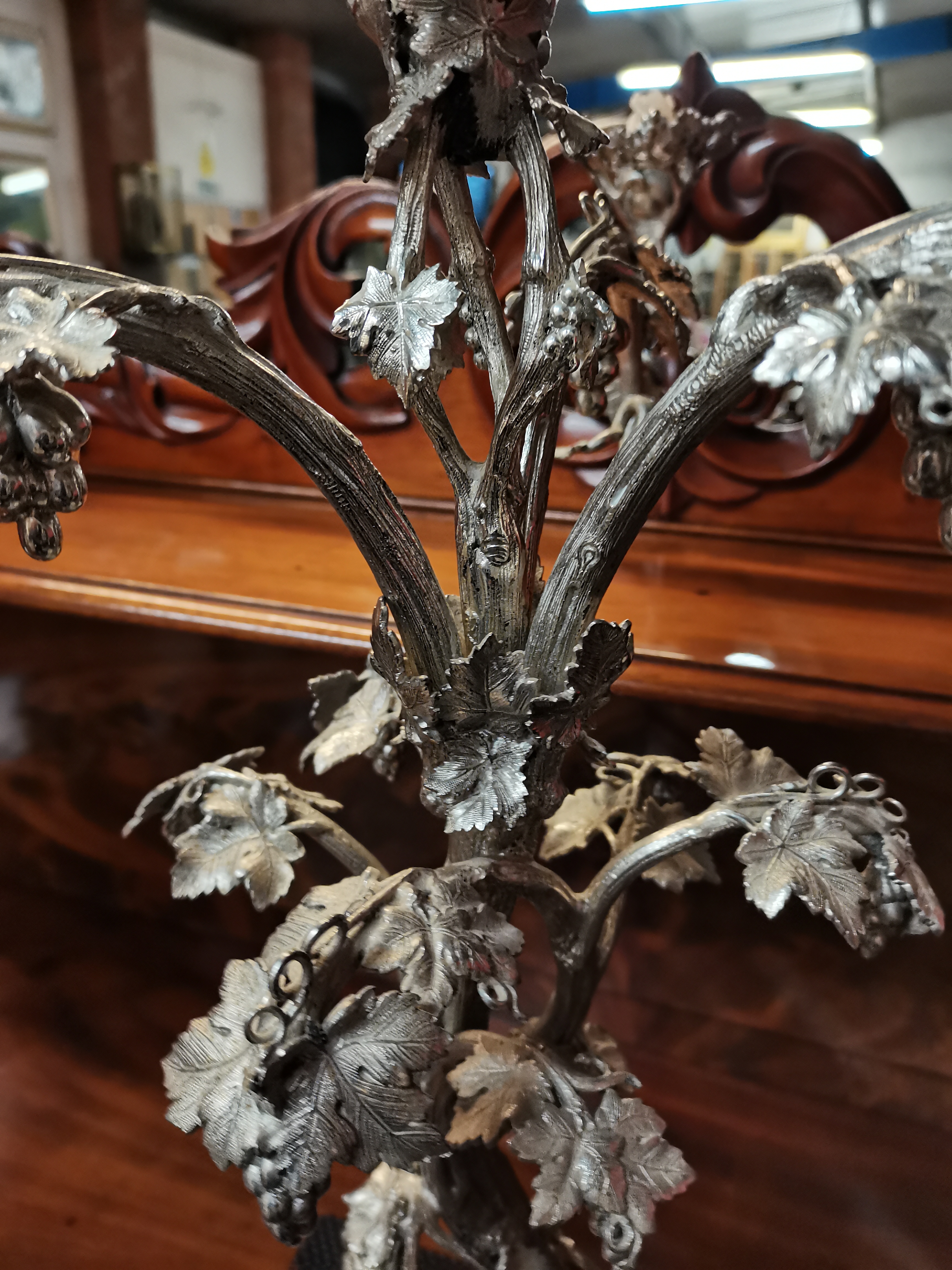 65cm height Continental silvered epergne with family crest - Image 9 of 10