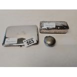 London silver cigarette case, Swiss pocket watch marckek BREV and continental silver snuff box