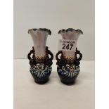 Pair of Doulton vases 13cm height A/F
