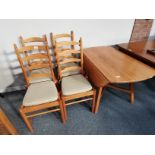 Ercol dining table and 4 chairs