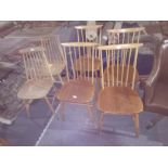 Set of 4 + 2 Ercol dining chairs