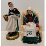 2 Royal Doulton Figures HN1991 "Country Lass " and HN1974 "Forty Winks"