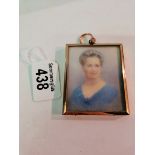 Antique miniature in frame 7x6 cm Mariona Kennaway by Ethel Webber