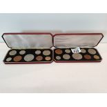 2x proof set 1965 British coins with commemorative Churchill coin