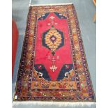 Red/Blue and orange Rug 206 x 102