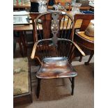 Early Windsor chair with wheel back splat