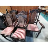 Set of 5 barley twist dining chairs