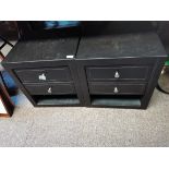 Pair of leather bedside tables