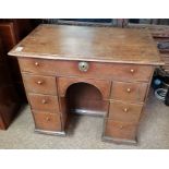 Antique oak kneehole desk