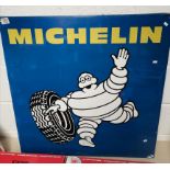 Large Blue Metal Michelin Sign showing Michelin Man with Tyre