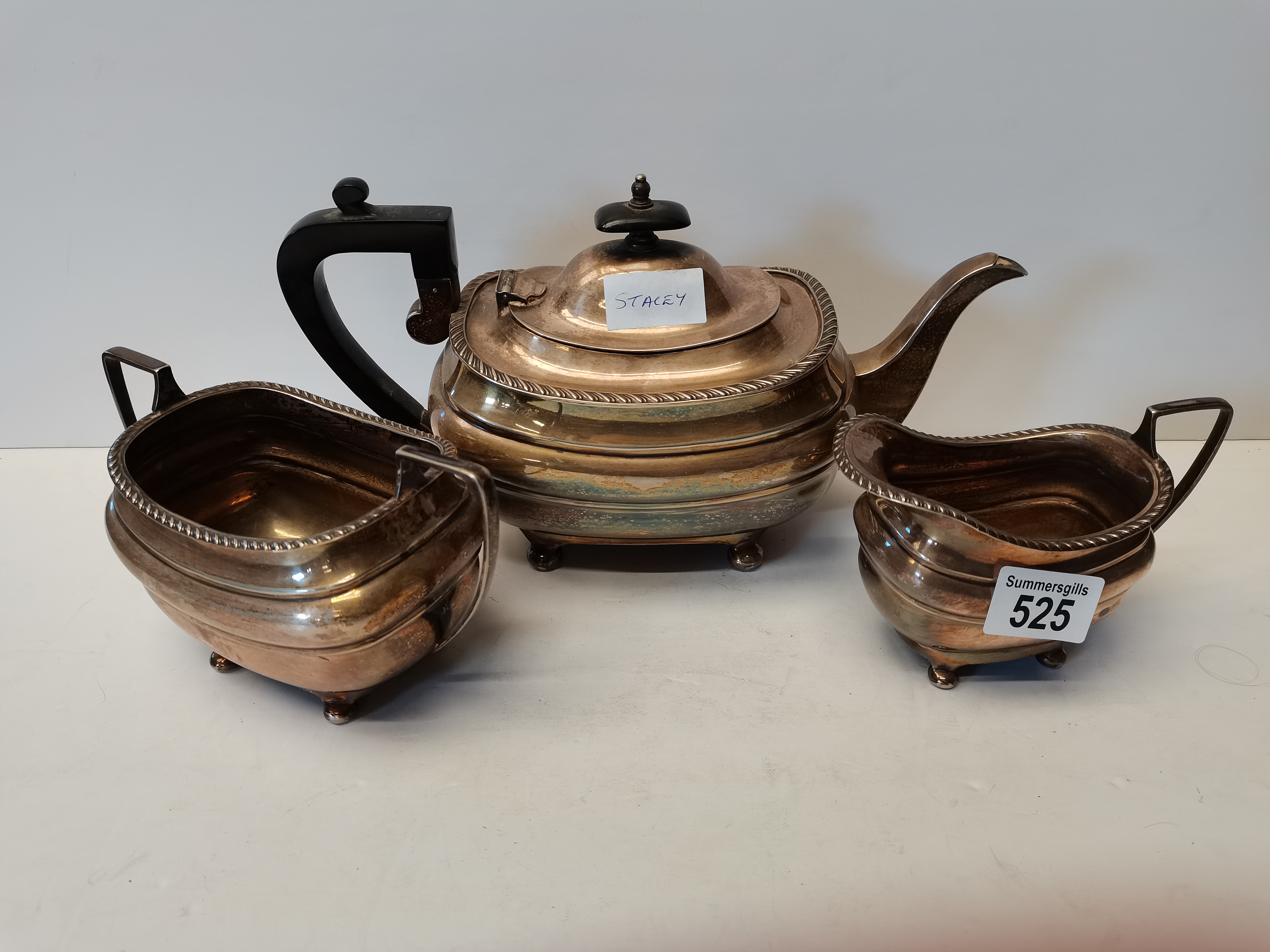 3 pc silver plated coffee set Walker and Hall