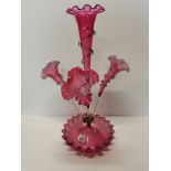 Victorian ruby glass epegne