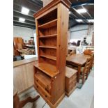 Pine bookshelf unit and small 3 ht chest