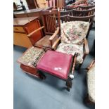 Music stool, commode and chairs