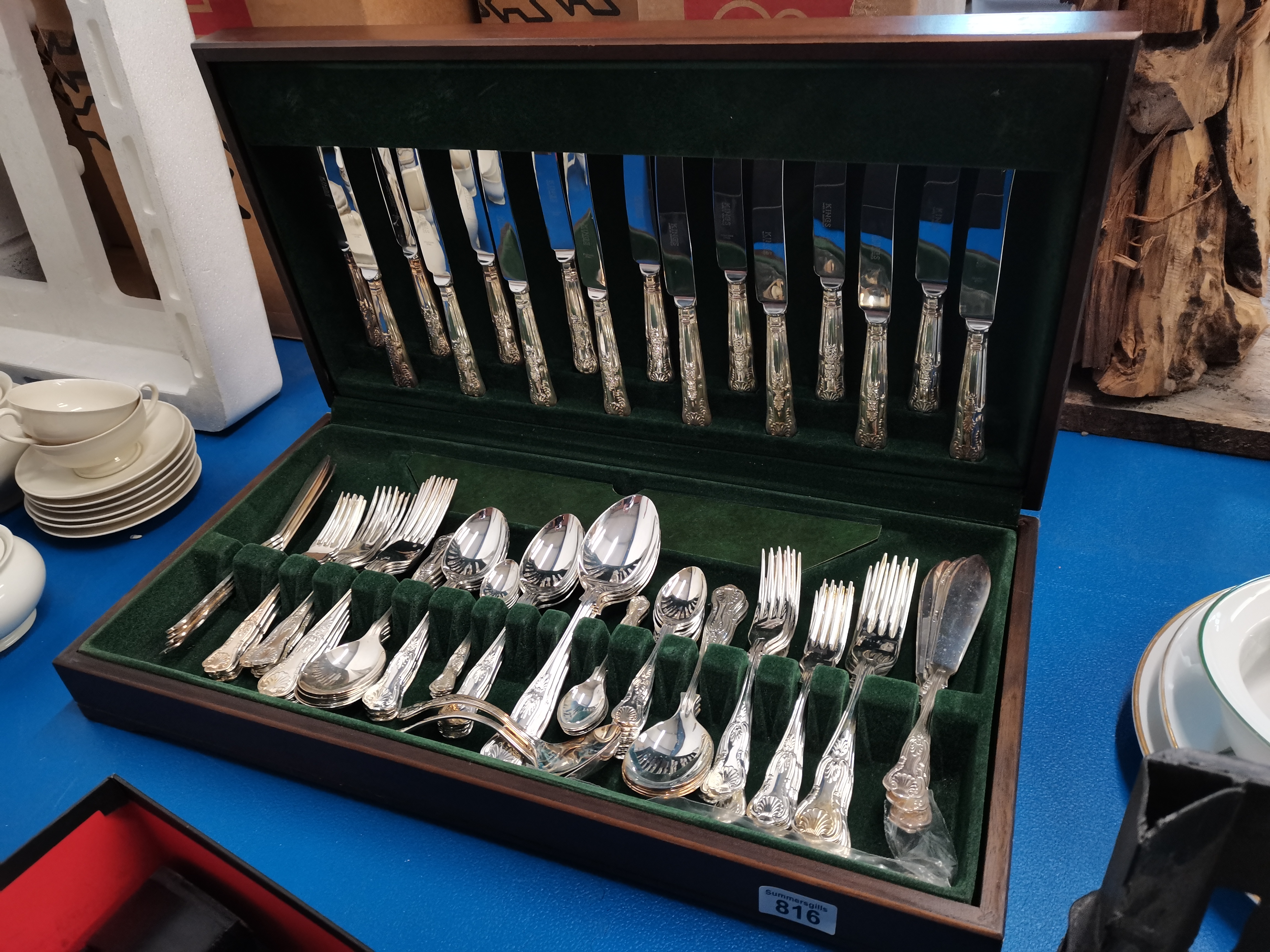 Silver Cutlery service in wooden display box