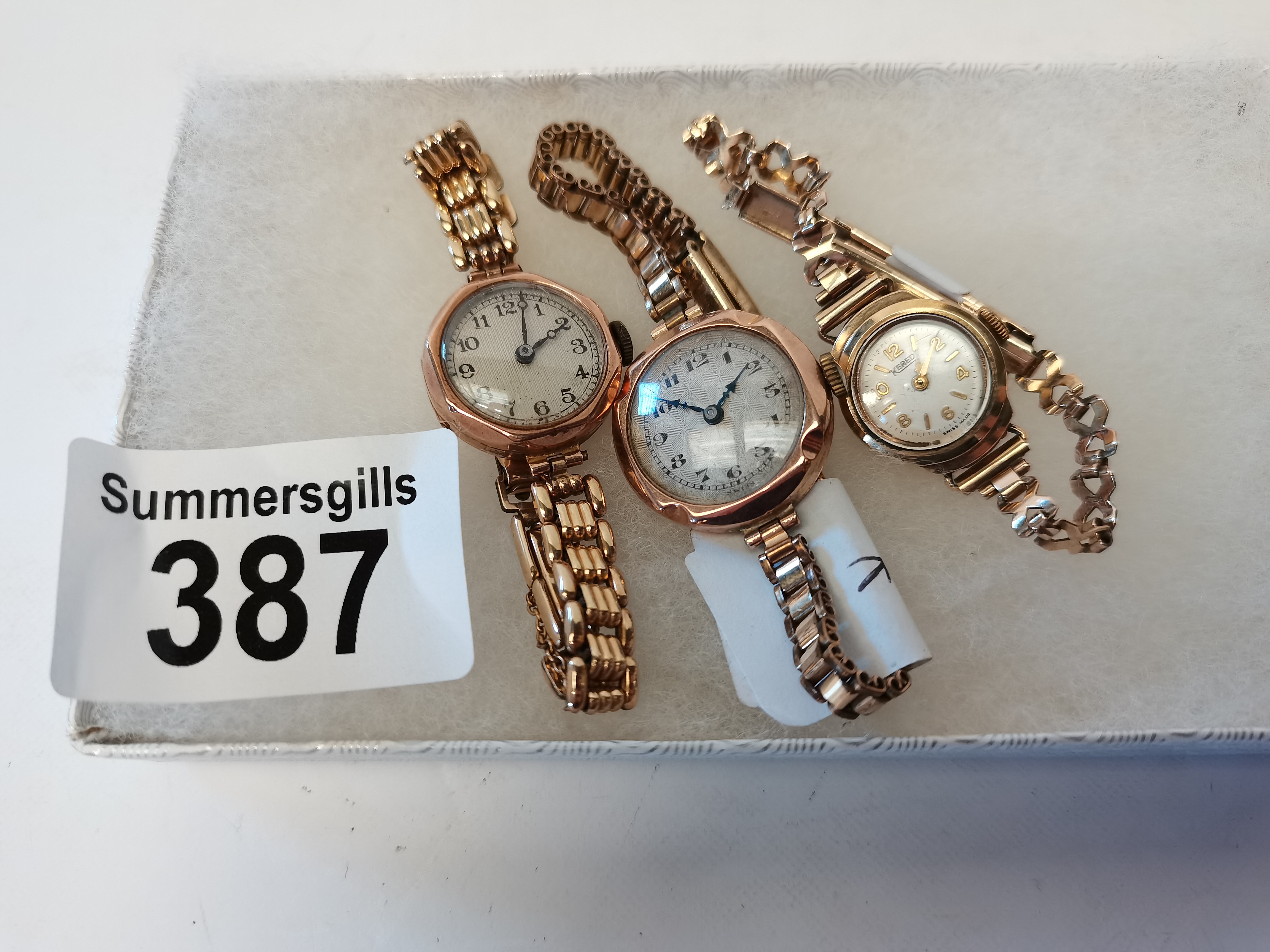 3 x ladies gold wrist watches