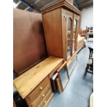 Pine dressing table and wardrobe (with mirrors)