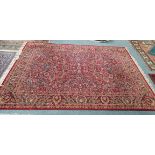 Very large red, blue and green rug good condition no fading 350 x 250