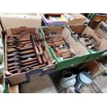 3 x boxes planes and woodworking tools