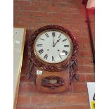 Antique oak wall clock