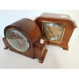 2 wooden mantle clocks